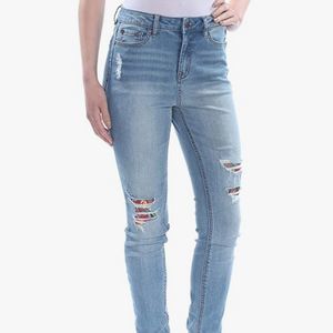 Black Daisy Selina High Rise Distressed Skinny Jeans Jumiors 7